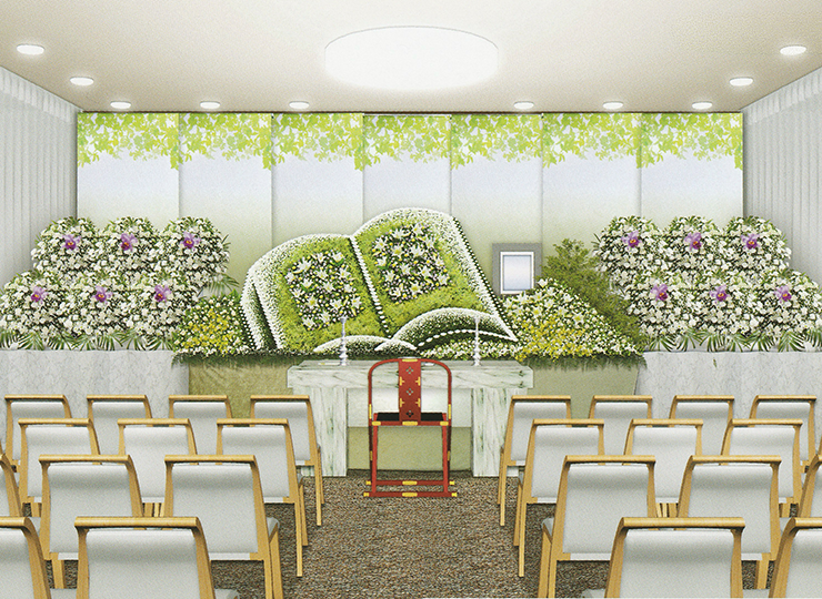 清潔で故人の想いを反映した花祭壇